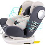 MOON Gyro Car Seat – 360° Rotating Booster Seat for Kids/Infants/Toddlers – Baby Travel Gear (Group 0-1-2-3) – Rear & Forward Convertible w/Isofix – 0M to 12Yr (Up to 36kg) – Grey