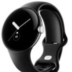 Pixel GPS Android Smartwatch Matte Black Stainless Steel Case With Obsidian Active Band