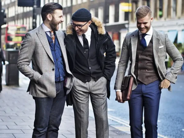 SLIM-FIT SUIT IN PATTERNED VIRGIN-WOOL CANVAS- SLIM FIT DARK BLUE