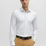 BOSS SLIM-FIT SHIRT IN PERFORMANCE-STRETCH FABRIC