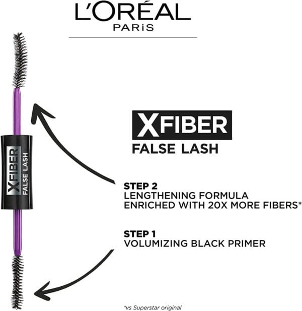L’Oreal Paris False Lash Superstar X Fiber Mascara Black, 01 Black, 14 ml