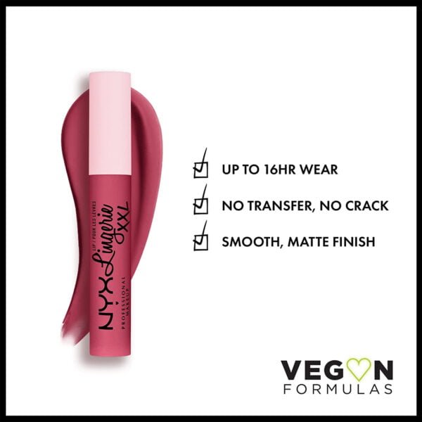 Nyx Professional MakEUp Lip Lingerie Xxl, Long Lasting Matte Liquid Lipstick, Vegan Formula, Push’D Up