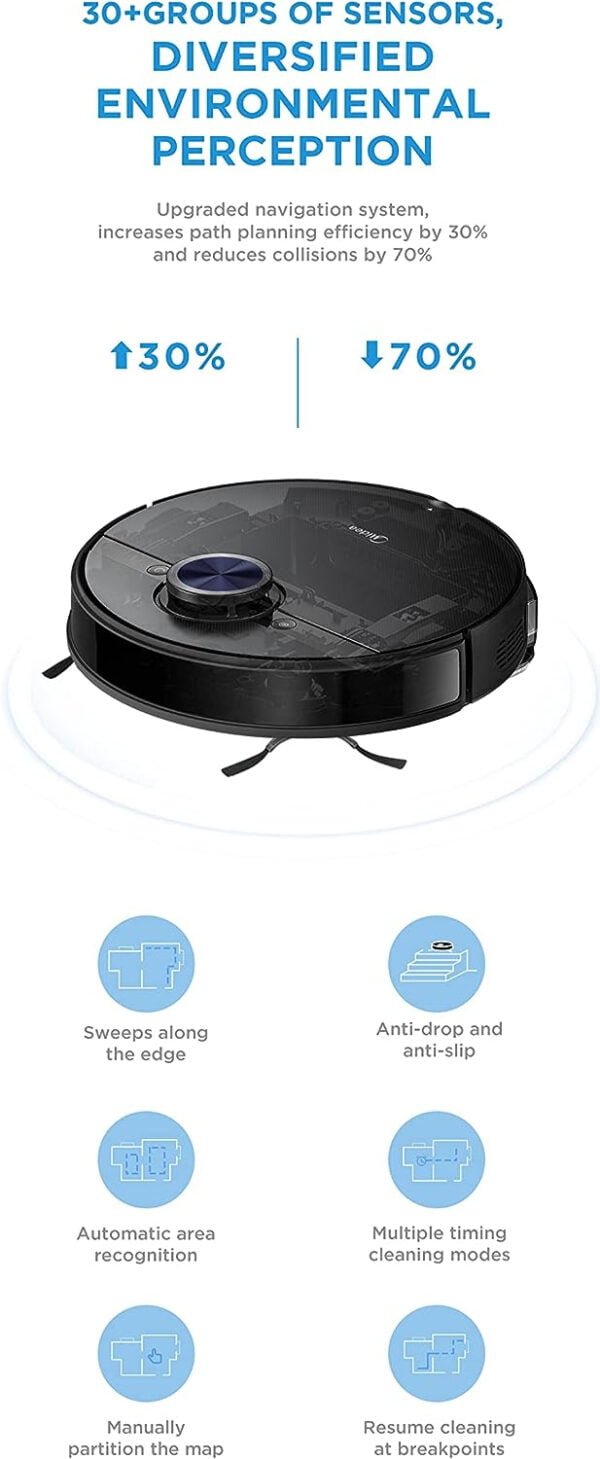 Midea Robot Vacuum cleaner, 4000Pa Strong Suction with BLDC motor