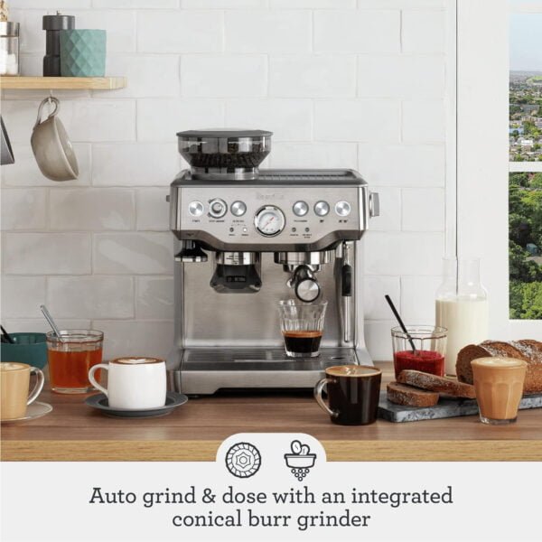 Breville Bes870 Barista Express Espresso Machine, Silver, Bes870XL”Min 1 year manufacturer warranty”
