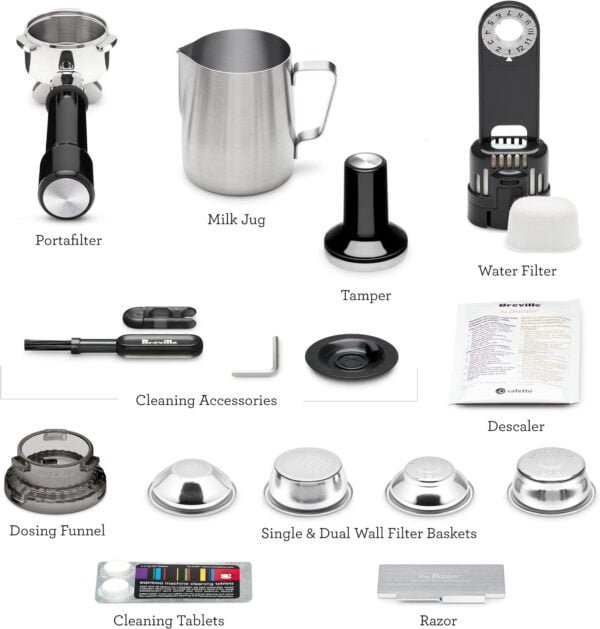 Breville Bes870 Barista Express Espresso Machine, Silver, Bes870XL”Min 1 year manufacturer warranty”