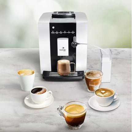 Kaffit White Fully Automatic Coffee Machine with Auto Cappuccino Frother and Grinder, Bean to Cup Coffee Machine, Best For Home & Office, 1604