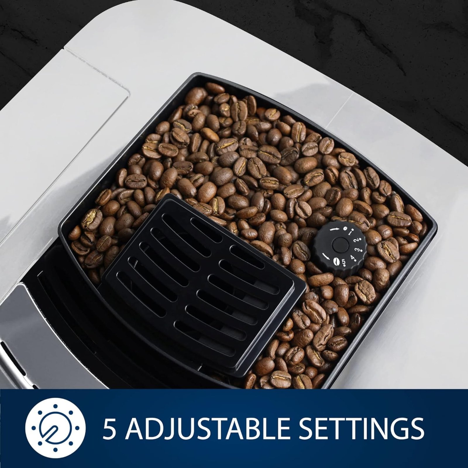 Kaffit White Fully Automatic Coffee Machine with Auto Cappuccino Frother and Grinder, Bean to Cup Coffee Machine, Best For Home & Office, 1604