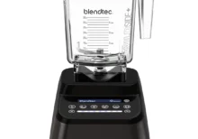 Blendtec 1800W Blender, Made In USA Heavy Duty Mixer with 100 Speed Touch Slider & Interface, Preprogrammed Cycles for Smoothie Maker, Salsa, Juice, Hot Soup, Clean & More – Designer 725 (Black)