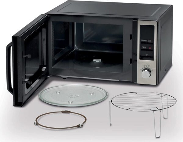 KENWOOD 25L Microwave Oven with Grill, Digital Display, 5 Power Levels, Defrost Function, Stainless Steel, Auto Menu, 95 Minutes