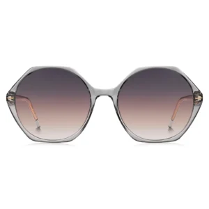 BOSS TRANSPARENT-ACETATE SUNGLASSES WITH HEXAGONAL FRAMES
