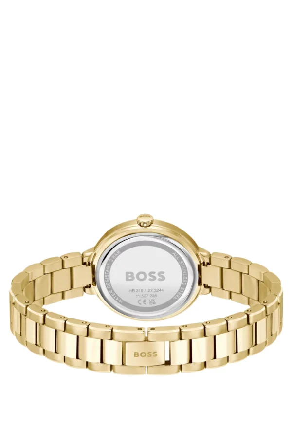 BOSS LINK-BRACELET WATCH WITH SILVER-WHITE CRYSTAL-STUDDED DIAL